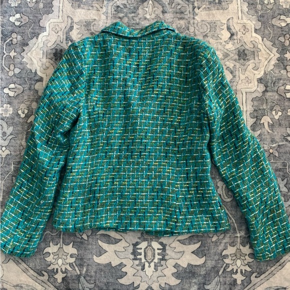 Y2K Laura Leigh Blue Tweed Blazer Size 4 - Picture 4 of 5